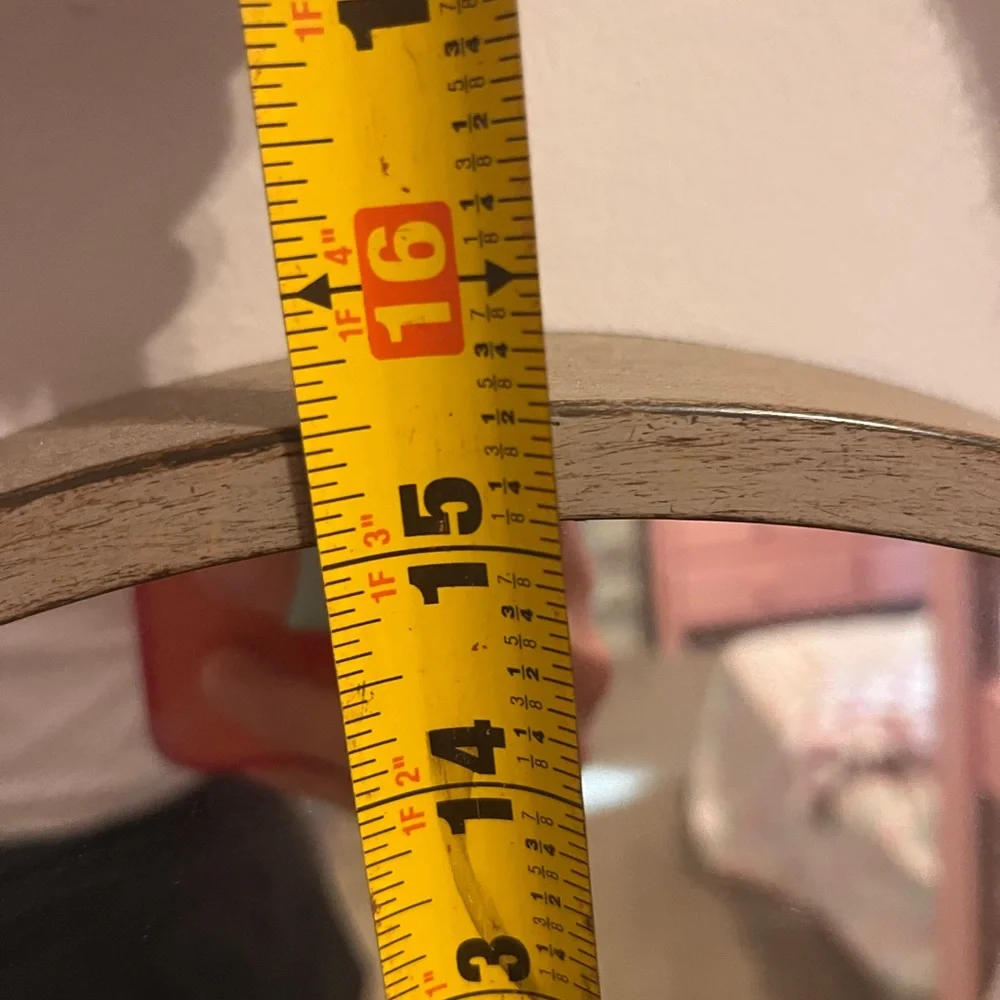 Round Tan Wall Mirror